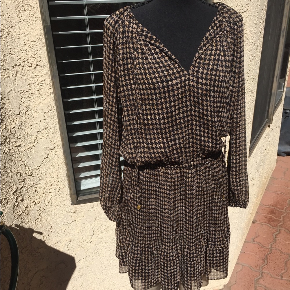 ๐ MICHAEL KORS BLACK & GOLD LONG SLEEVE DRESS- L - Picture 3 of 7